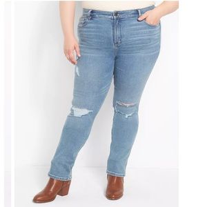Lane Bryant Straight Fit Body Icon High-Rise Straight Jean - Light Wash